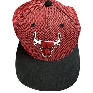 Checkerboard Red Black Chicago bulls American Needle Official NBA Snapback Cap